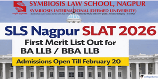 SLS Nagpur SLAT 2026 First Merit List Out for BA LLB/ BBA LLB; Admissions Open Till February 20 @slsnagpur.edu.in